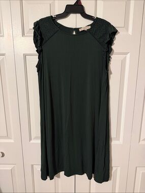 Women's Loft Dark Green Flutter sleeve Dress